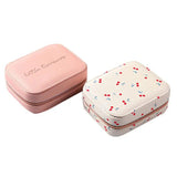 Portable Jewelry Box Zipper Leather Storage