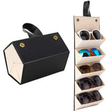 5-Slot Sunglasses Storage Box Portable Foldable Case
