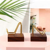 Metal Arm Mineral Stand Display Holder Rack Wood Support Base