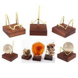 Metal Arm Mineral Stand Display Holder Rack Wood Support Base