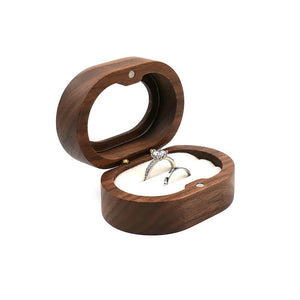 Wood Ring Box Wedding Proposal Engagement Ring Organizer