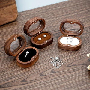 Wood Ring Box Wedding Proposal Engagement Ring Organizer