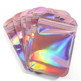 50pcs Holographic Pink Zip Lock Pouches for Jewelry Retail Packing