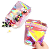 50pcs Holographic Pink Zip Lock Pouches for Jewelry Retail Packing