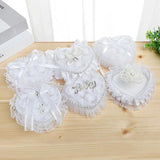 Lace Jewelry Box Heart-shape Ring Case Wedding Rings Holder