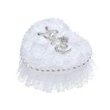 Lace Jewelry Box Heart-shape Ring Case Wedding Rings Holder