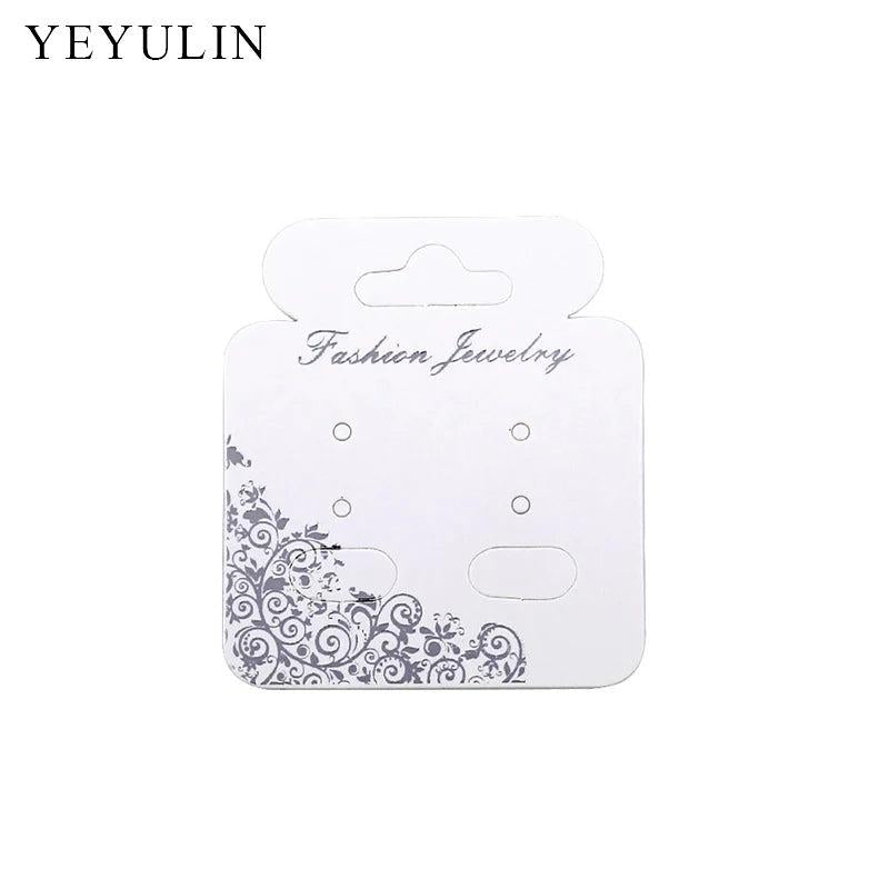 100pcs Rectangle Earring Display Cards Jewelry Holder Tags