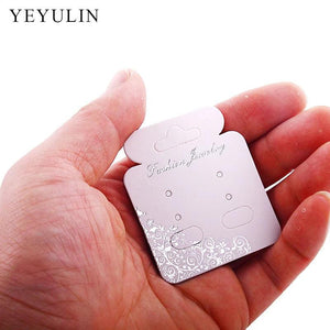 100pcs Rectangle Earring Display Cards Jewelry Holder Tags