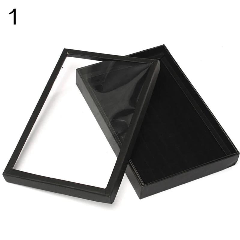 100 Slots Ring Jewelry Display Tray Show Case Organizer Box Storage Holder