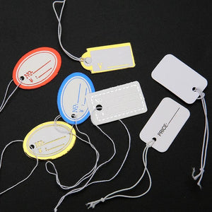 100pcs Small Tags With Strings Paper Labels Hang Tag Card For Jewelry Packaging