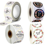 500Pcs Floral Thank You Gift Stickers for DIY Packaging