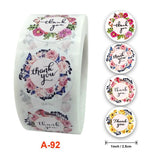 500Pcs Floral Thank You Gift Stickers for DIY Packaging