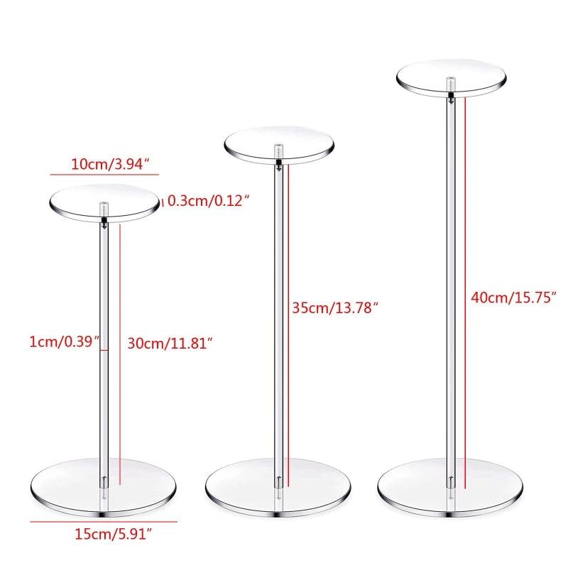 Clear Acrylic Hat Stand Wig Display Holder Jewelry Watch Display Pedestal