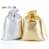 50pcs Silver Adjustable Jewelry Packing Bags 7x9cm 9x12cm Drawstring Gift Bags