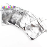 50pcs Silver Adjustable Jewelry Packing Bags 7x9cm 9x12cm Drawstring Gift Bags