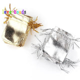 50pcs Silver Adjustable Jewelry Packing Bags 7x9cm 9x12cm Drawstring Gift Bags