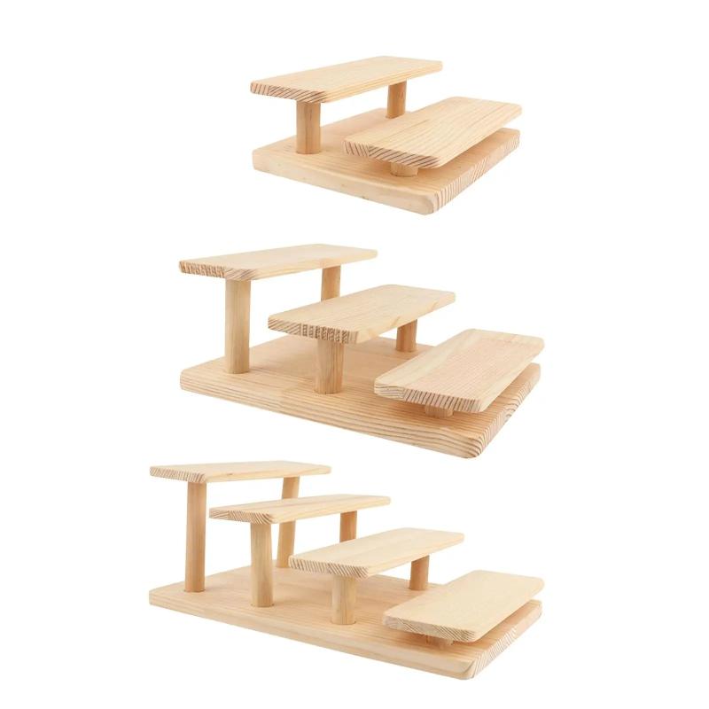 Wood Display Stand Counter Riser Organizer