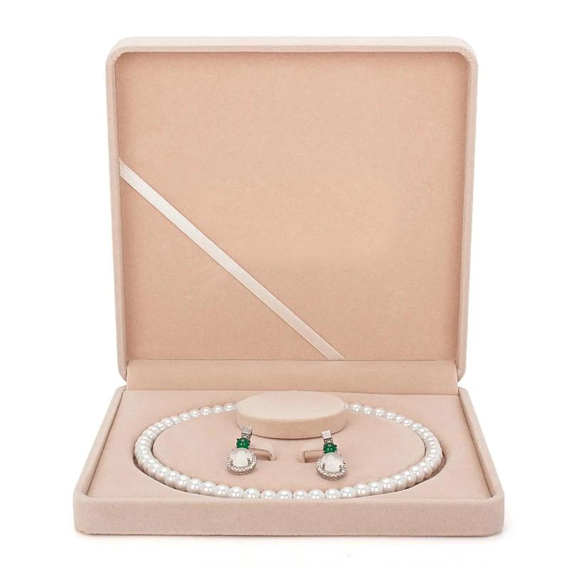Velvet Jewelry Box Necklace Display Case Wedding Packing