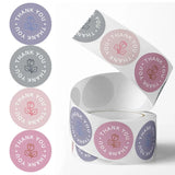 500pcs/roll Thank You Sticker 1 Inch Rose Pattern Adhesive Sticker Label