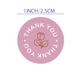 500pcs/roll Thank You Sticker 1 Inch Rose Pattern Adhesive Sticker Label