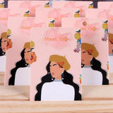 50pcs/Lot Orange Women Pattern Earrings Display Cards Stud Holders Label