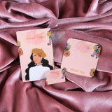 50pcs/Lot Orange Women Pattern Earrings Display Cards Stud Holders Label