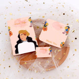50pcs/Lot Orange Women Pattern Earrings Display Cards Stud Holders Label