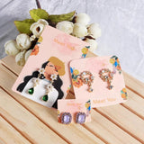 50pcs/Lot Orange Women Pattern Earrings Display Cards Stud Holders Label