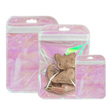 50 Pink Holo Flash Ziplock Bags for DIY Jewelry Crafts