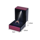 LED Lighted Jewelry Box for Rings, Wedding Engagement Gift Box