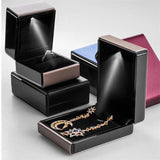 LED Lighted Jewelry Box for Rings, Wedding Engagement Gift Box