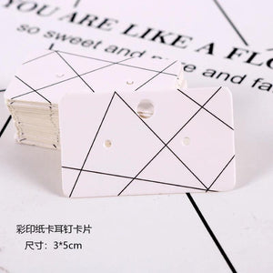 100PCS Paper Jewelry Display Earring Cards Hang Label Tag DIY Accessories