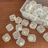 10PCS Mini Storage Box Transparent Square Plastic Box Earrings Jewelry Packaging