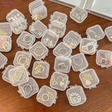 10PCS Mini Storage Box Transparent Square Plastic Box Earrings Jewelry Packaging