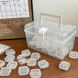 10PCS Mini Storage Box Transparent Square Plastic Box Earrings Jewelry Packaging