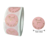 500 Pink Thank You Sticker 1 Inch Round Envelope Seal Scrapbook Label