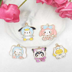 10pcs Alloy Cartoon Anime Earring Charms DIY Keychain Bracelet