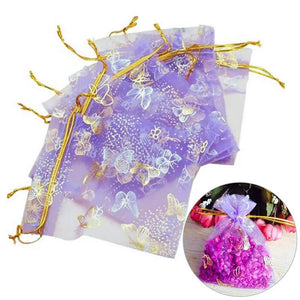 25Pcs Organza Gift Bags Drawstring Pouches Wedding Candy 10X12cm