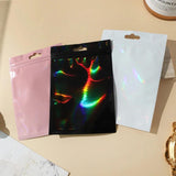 50pcs Holographic Clear Zip Lock Bags for DIY Jewelry Retail Storage
