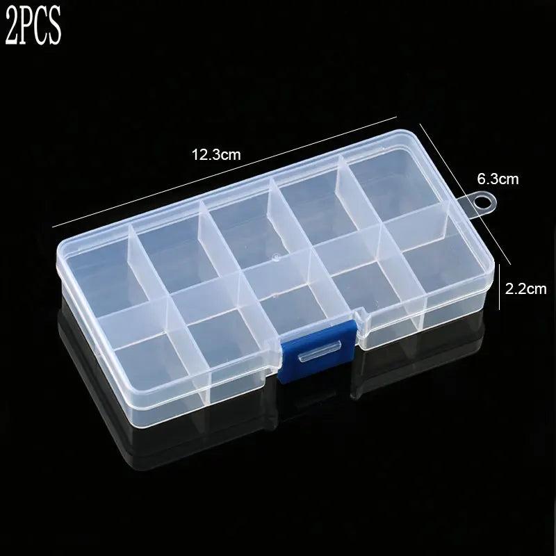 Plastic Storage Jewelry Box Compartments Adjustable Container Earring Box Case