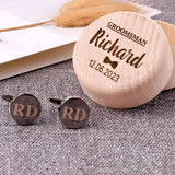 Personalized Cufflinks Box Wedding Favor Engraved Man Groom Gift