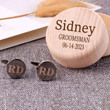Personalized Cufflinks Box Wedding Favor Engraved Man Groom Gift