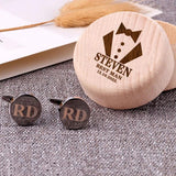 Personalized Cufflinks Box Wedding Favor Engraved Man Groom Gift