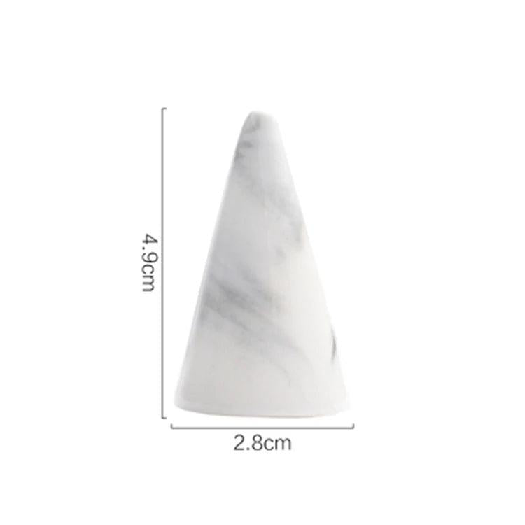 Ceramic Conical Ring Holder Stand Marble Decor