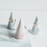 Ceramic Conical Ring Holder Stand Marble Decor