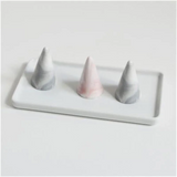Ceramic Conical Ring Holder Stand Marble Decor