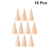 Wooden Cone Ring Display Holder Stand Jewelry Organizer Craft Cones Finger Tower