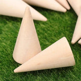 Wooden Cone Ring Display Holder Stand Jewelry Organizer Craft Cones Finger Tower