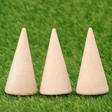 Wooden Cone Ring Display Holder Stand Jewelry Organizer Craft Cones Finger Tower
