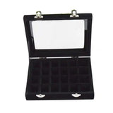 Wooden Wedding Ring Box 24 Slots with Transparent Cover